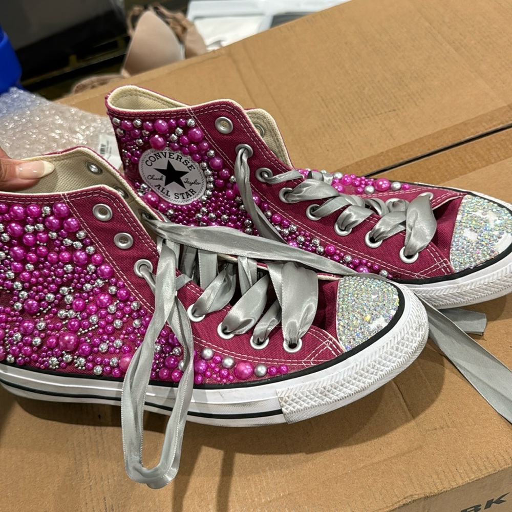 Blinged converse 9.5